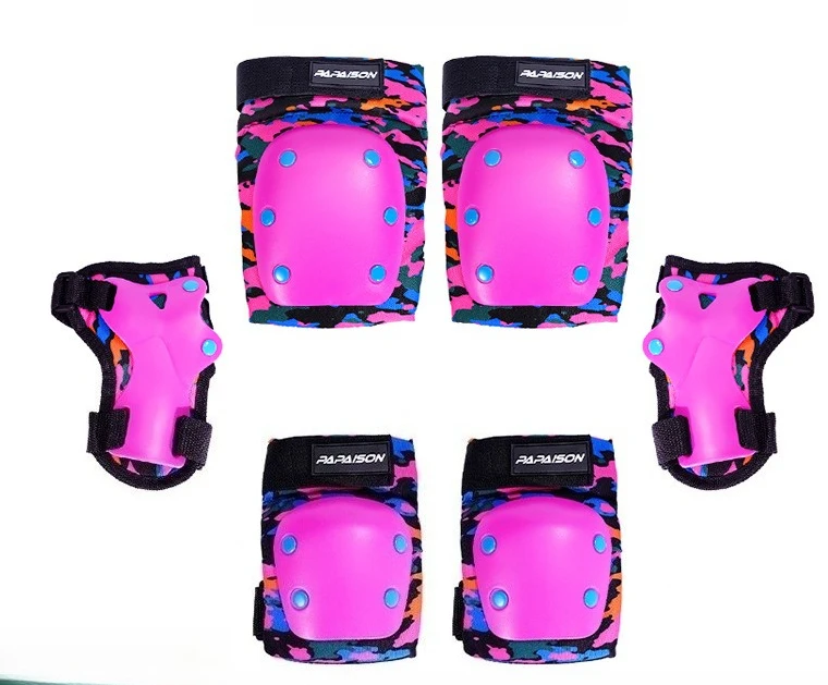

Sports protective gear Children's color wrist guards Knee pads Elbow pads Camouflage skating Outdoor protection protective suit