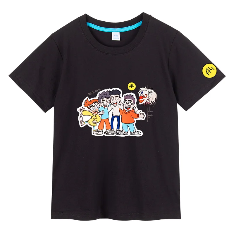 Cartoon A4 Lamba Boys Girl Short Sleeve T Shirts Summer 100% Cotton A4 Vlad Children T-Shirt Tops Влад Бумага А4 Baby Clothing