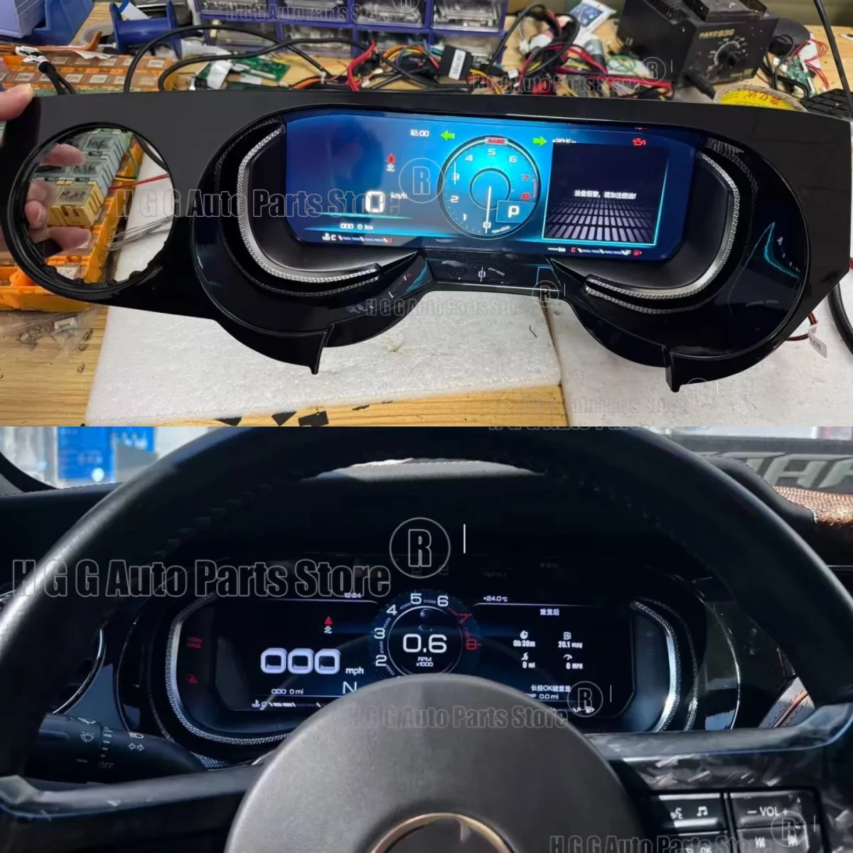 For Ford Mustang Shelby GT500 2009~2014 Speed Meter Car LCD Cluster Instrument Panel Multimedia Player Dashboard Modification