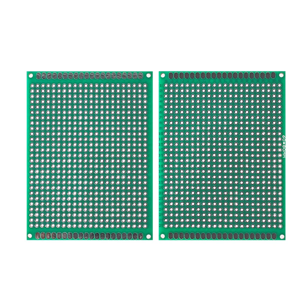 Imagem -05 - Dupla Face Pcb Board Verde Faça Você Mesmo Protótipo Pcb Universal Board Circuit Boards 10 Pcs 6*8cm