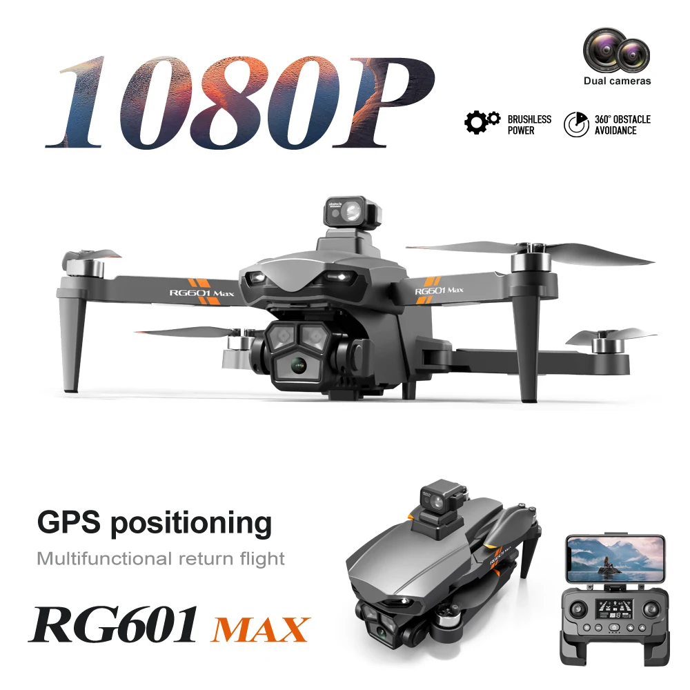 RG601 Max Drone GPS droni professionali 4k HD doppia fotocamera GPS evitamento ostacoli motore Brushless RC Quadcopter pieghevole RG601 Max