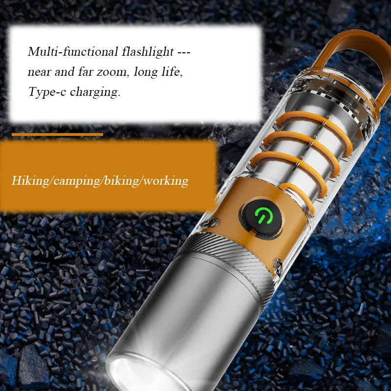 Outdoor Multi-functional Flashlight Waterproof And Dust-proof P50/White Laser Ambient Camping Light with Hook