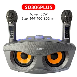 SD306Plus Professional Karaoke Machine Wireles Bluetooth Speaker With Dual Mic Outdoor Family KTV System 30W High-Power Portable