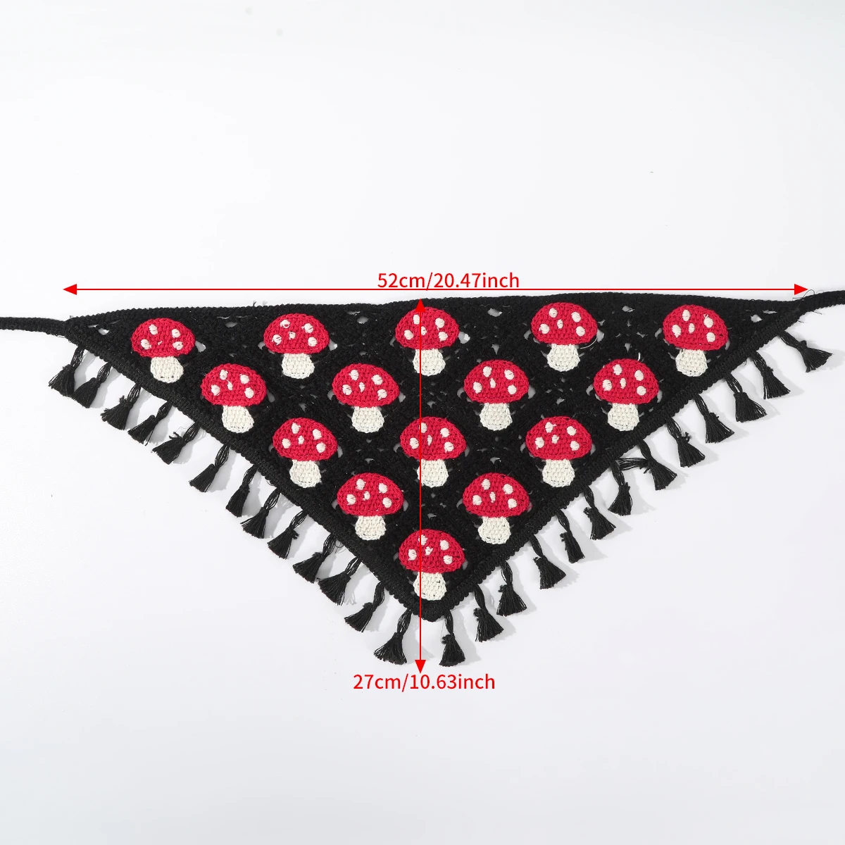 AWAYTR Manual Mushroom Headband Hair Scarf Bands for Women Party Headwear Knitted Bandana Turban Hairband Headpiece