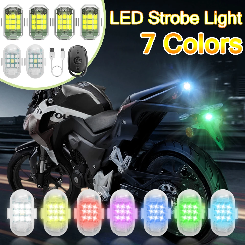 ไฟท้ายกระพริบไฟแฟลชรถยนต์ LED สำหรับรถจักรยานยนต์เครื่องบินจักรยานไฟกันน้ำรีโมทคอนโทรลไฟเตือนกันการชน