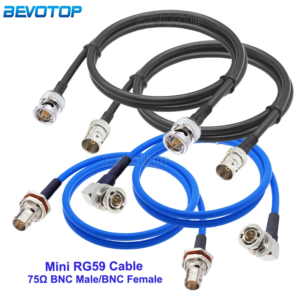 1PCS HD SDI BNC to BNC Male/Female Connector 75Ohm HMini RG59 Cable 75-2.5 1855A Pigtail for HD-SDI/3G-SDI/4K Video Camera CCTV