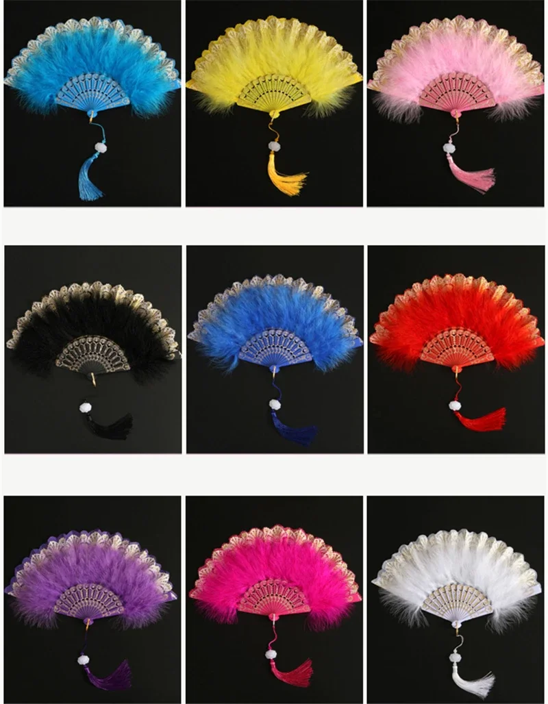 Handgefertigte Handfächer aus Truthahnfedern für Hochzeiten, schwarze und weiße Fächer für Bastelarbeiten, Tanzdekoration, Performance-Show-Requisiten – Detail 4