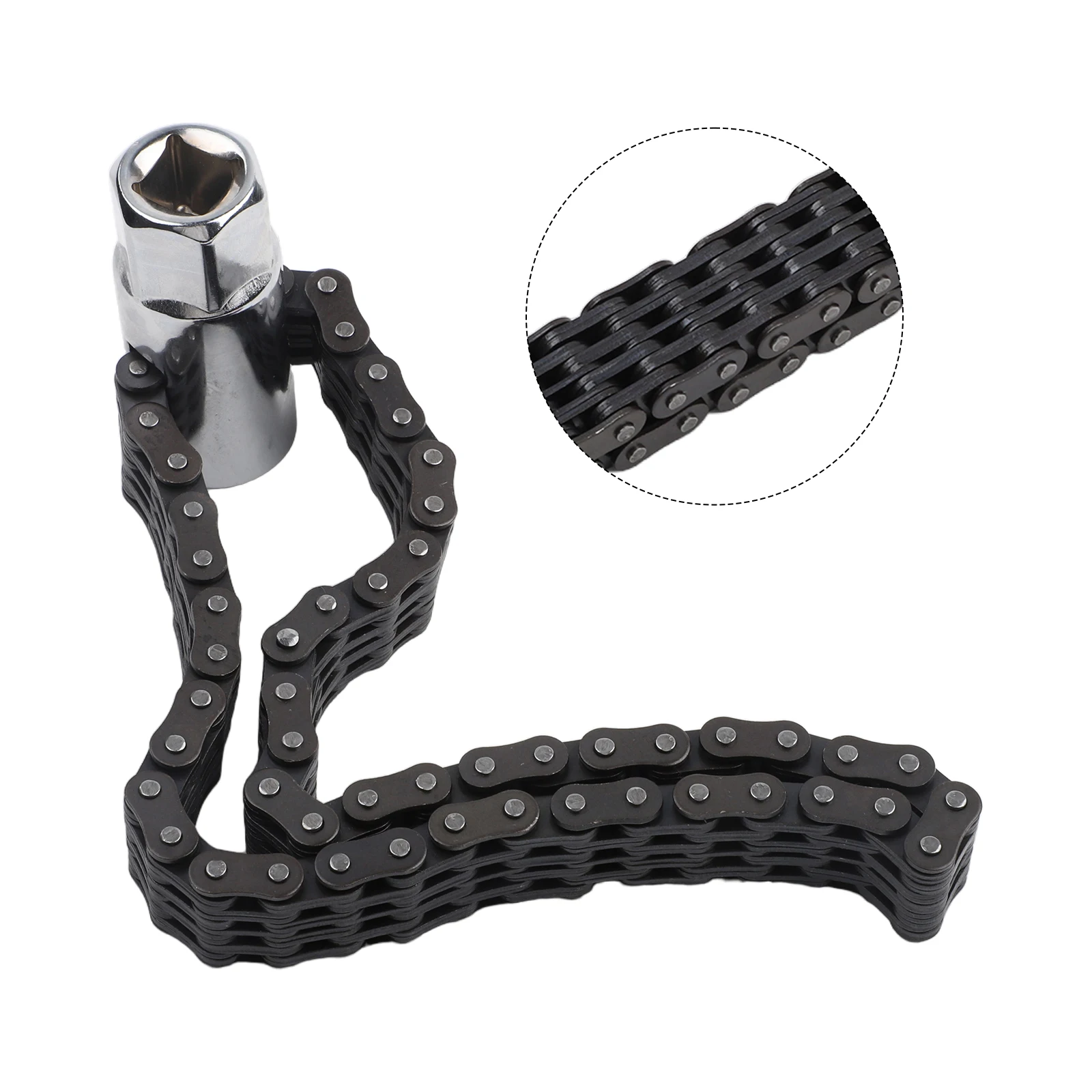 Chain Type Wrench Engine Oil Filter Wrench As Show Professional Grade Wrench With Adapter 1 2inch Socket Driver Adapter