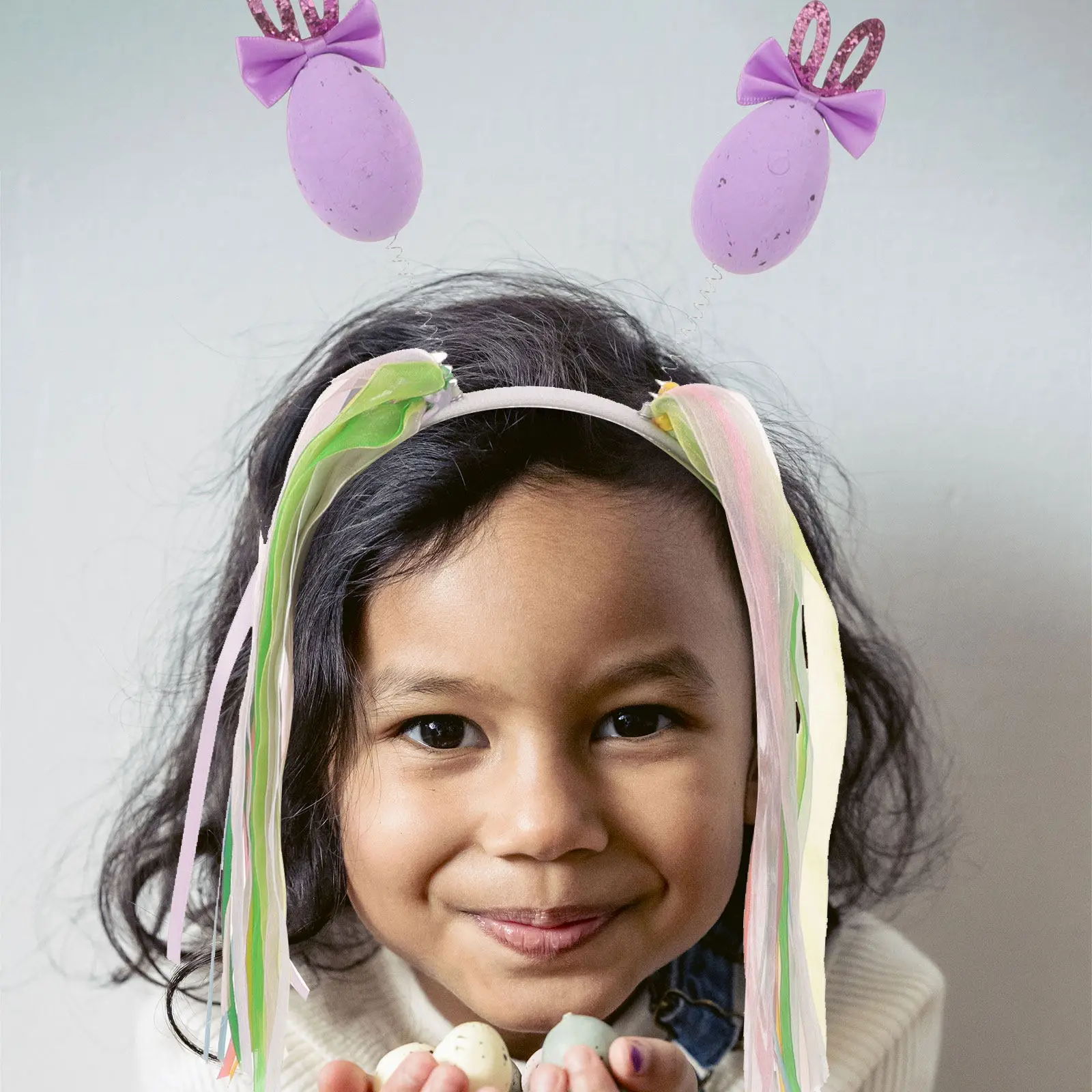 

Adorable Bunny Ear Egg Headband for Easter Party Lightweight Comfortable Adjustable Size Festival Hairband Women Hair