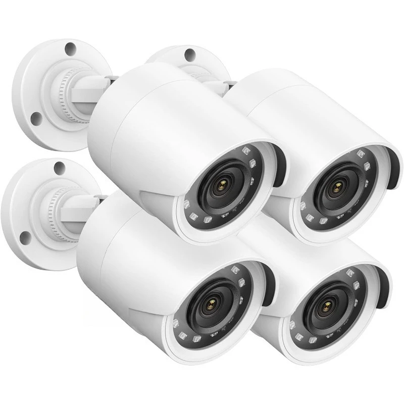 

4 Packed 2.0MP 1080P 1920TVL Wired Security Camera Kits, HD TVI Add-on Outdoor CCTV Cameras, IR Night Vision, Weatherproof