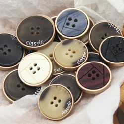 HENGC 4 Holes Round Metal Sewing Buttons For Clothing Vintage Coat Suit Garment Decorative DIY Crafts Accessories Wholesale