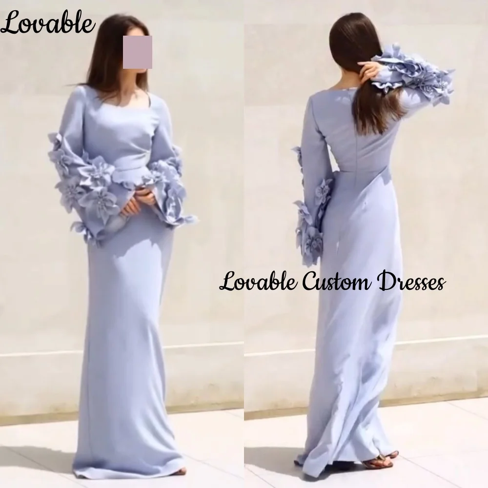 

فساتين سهرة Свадебное платье на заказ с квадратным вырезом на молнии Вечерние платья длиной до пола с длинными рукавами Party Dre