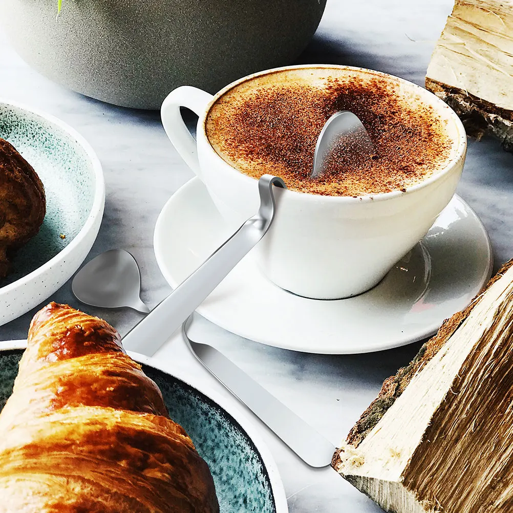 

2Pcs Stainless Steel Dessert Spoons Polished Design Texture New Dining Experience Perfect for Coffee Tea Yogurt Pudding