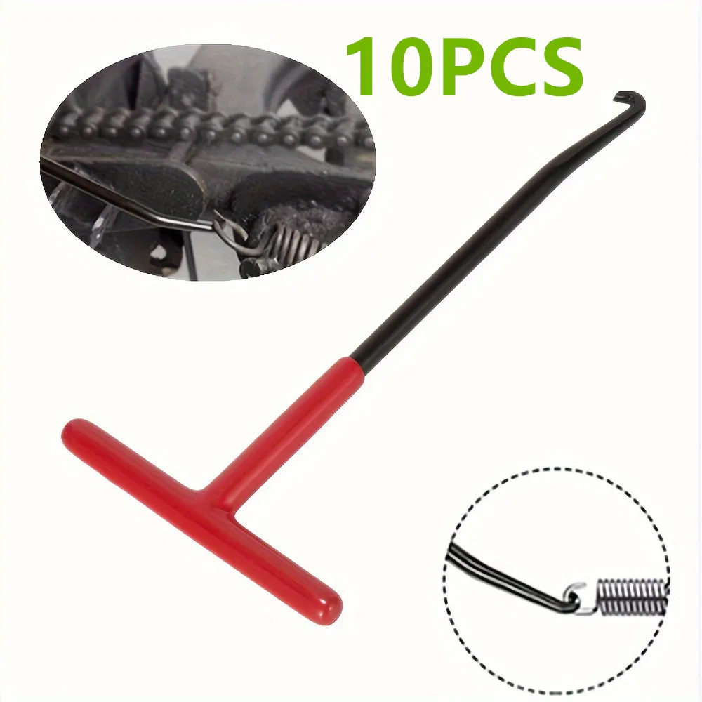 10PCS Repair Tool For Springs Removal Motorcycle Exhaust Spring Hook T Shaped Handle Exhaust Pipe Spring Puller Installer Hooks