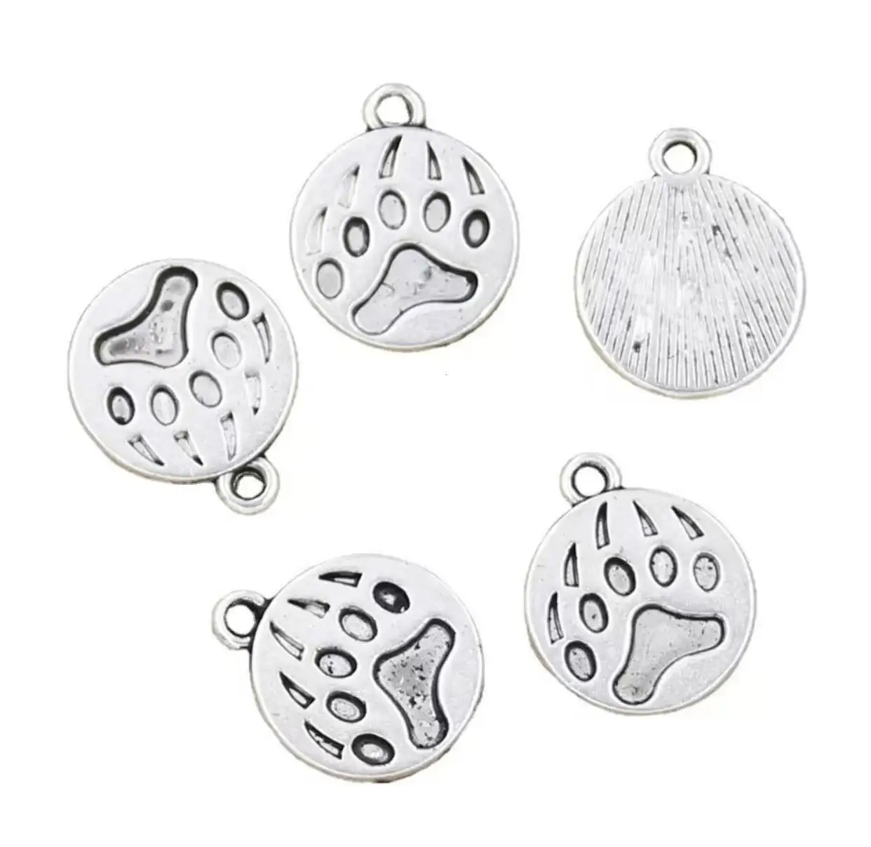 

20pcs 18*15mm Alloy metal tibetan silver color roud pattern charms for DIY findings HWEF2360