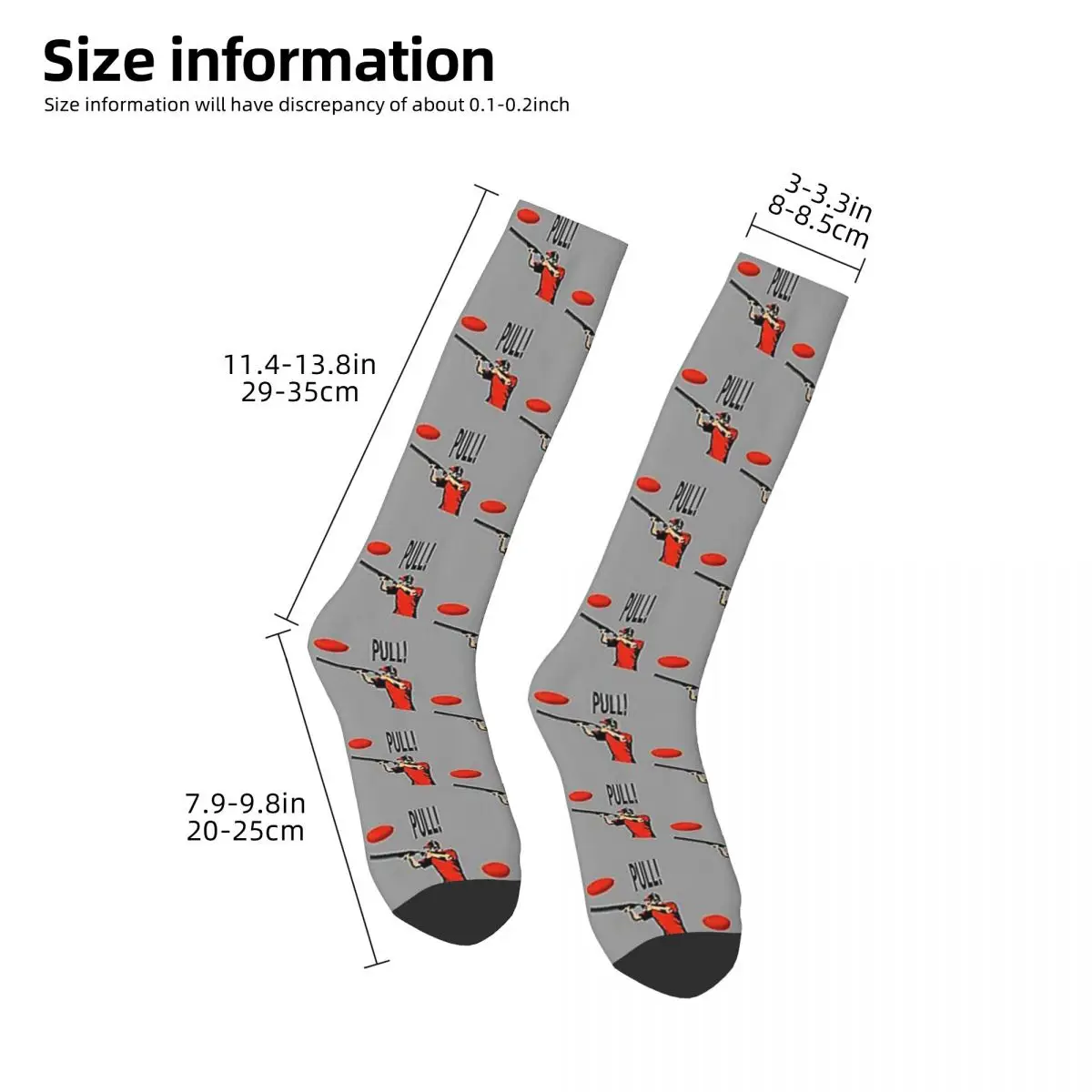 Skeet Clay Shooting Pigeon Trap Bird Hunters Shotgun Shells Pull Socks Harajuku Stockings All Season Long Socks for Unisex Gifts