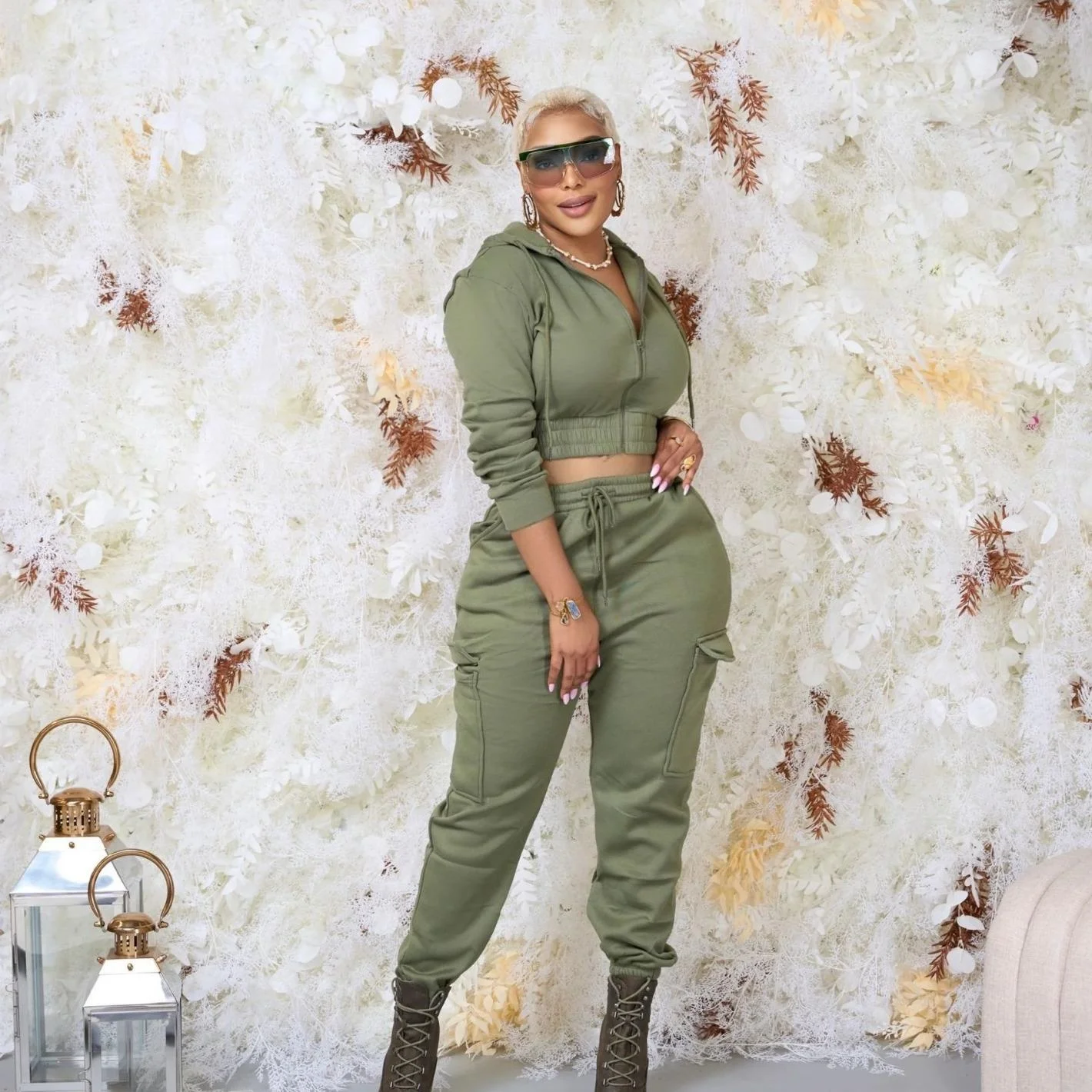 

Women's Faion Sweatirt Pants Set Two Pieces Batoom Clothes Long Sve Casual Sle Winter Collection Color