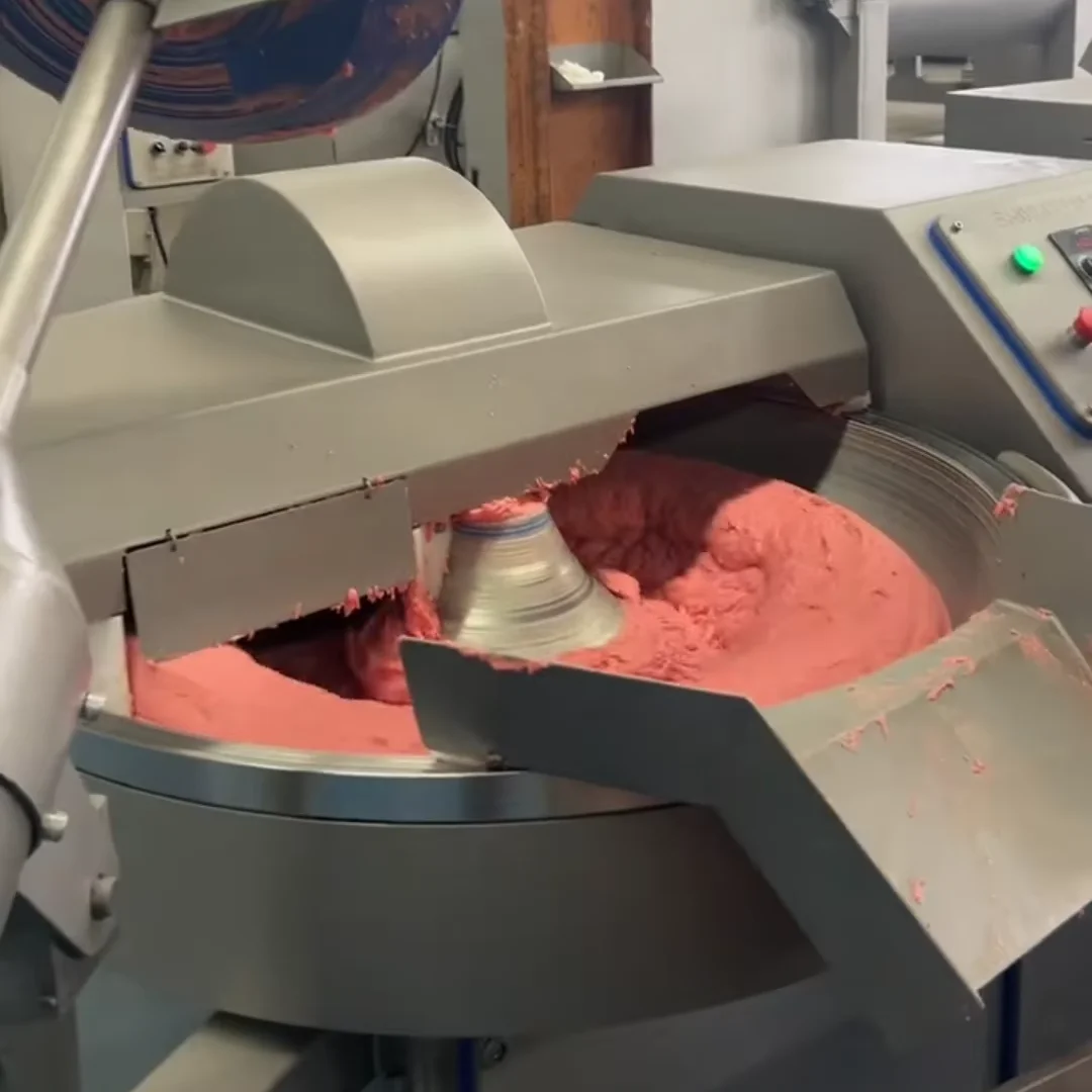Food Grade Stainless Steel Bowl Cutter Machine Adjustable Speed For Ham Sausage Filling Homogenate Preparation Work