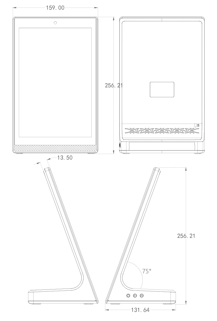 Portworld New YC-L106 10 Inch Vertical Display L Type Food Order Digital Signage Display Touch Screen For Desktop