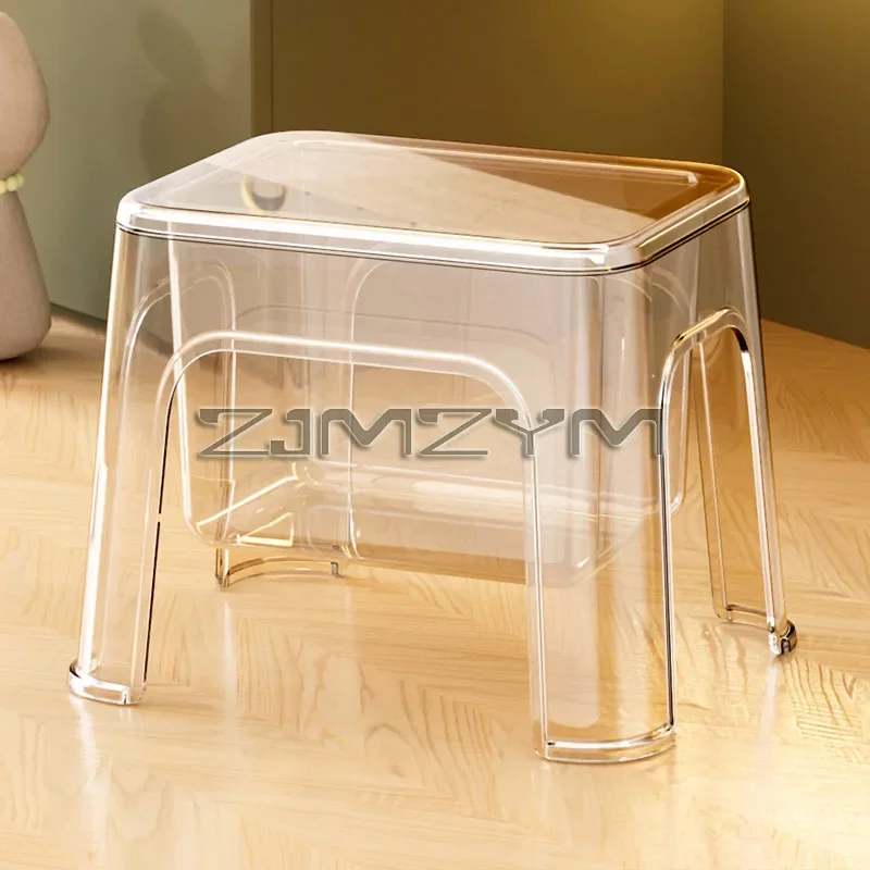 Transparent Minimalist Foot Stool Small Relax Unique Apartment Stool Cute Ergonomic Space Saving Furniture