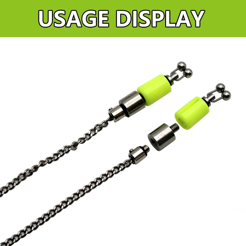 2PCS Carp Fishing Alarm Swinger Connector Drop Off Indicator Stainless Steel Chain for Carp Coarse Fishing