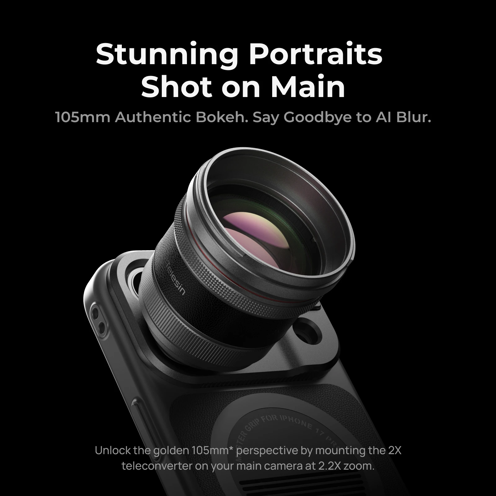 TELESIN Master Portrait Photography Kit for IPhone17/18 Pro / 17/18Pro Max 2X / 3.5X Telephoto Lens Camera Grip