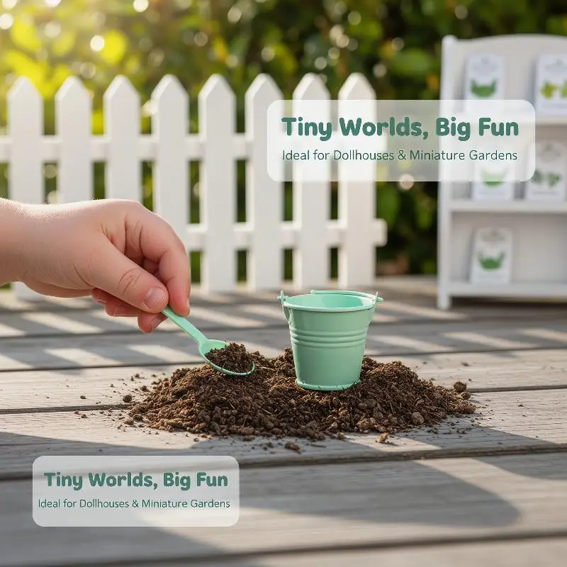 NEW Miniature Plastic Water Bucket with Spoon 1:6 Scale for 12