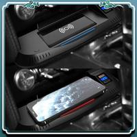 ABTU-Car 15W QI Wireless Phone Charging Pad Panel Mobile Phone Fast Wireless Charger Parts Component For Ford Mustang GT 2015-20