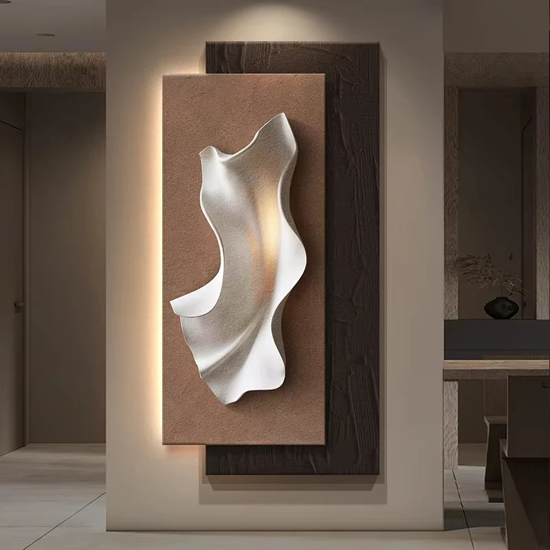 Modern Entrance Decoration Painting Corridor Hanging Painting Vertical Version Living Room Led Light Painting Wall Lamp Night