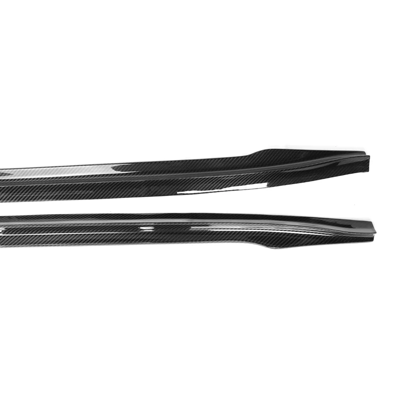 

STLFDry Carbon Fiber V Style Side Skirts Trim Exterior Bumper Protect Cover for Model 3 Glossy Black Bumper Side Skirts