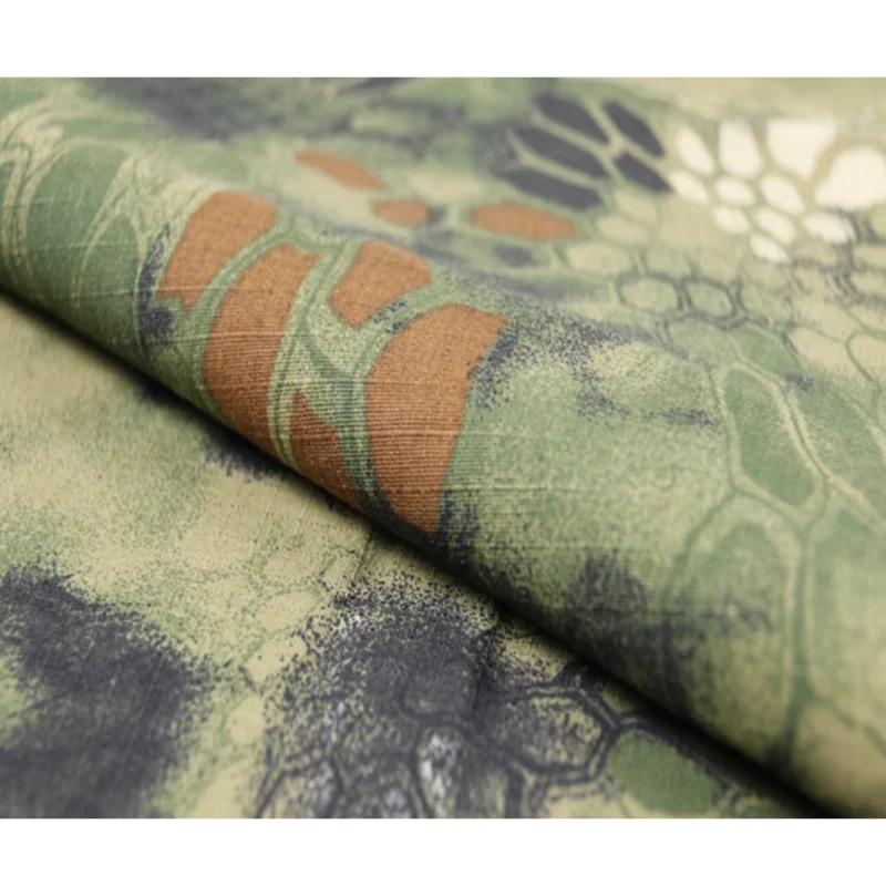 American Black Green Desert Python Camouflage Polyester Cotton Fabric Ripstop Cloth Tactical Garment DIY