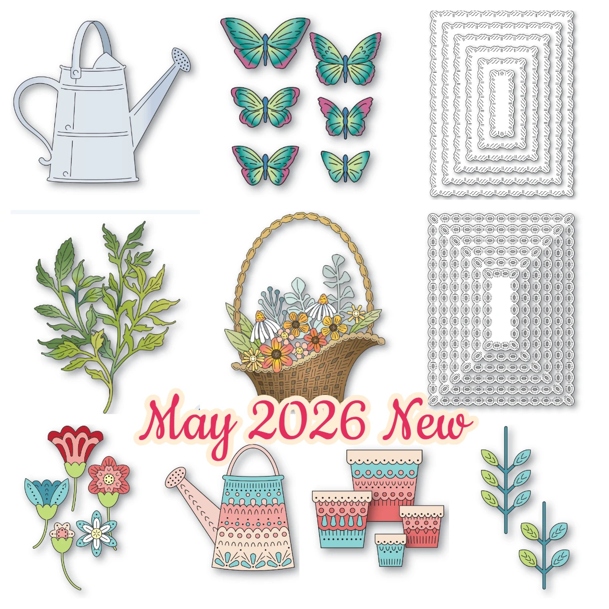 Watering Can Fine Eyelet Frames Dies Metal Cutting Dies DIY Scrapbook Make Photo Album Template Handmade Decoration May 2026 New