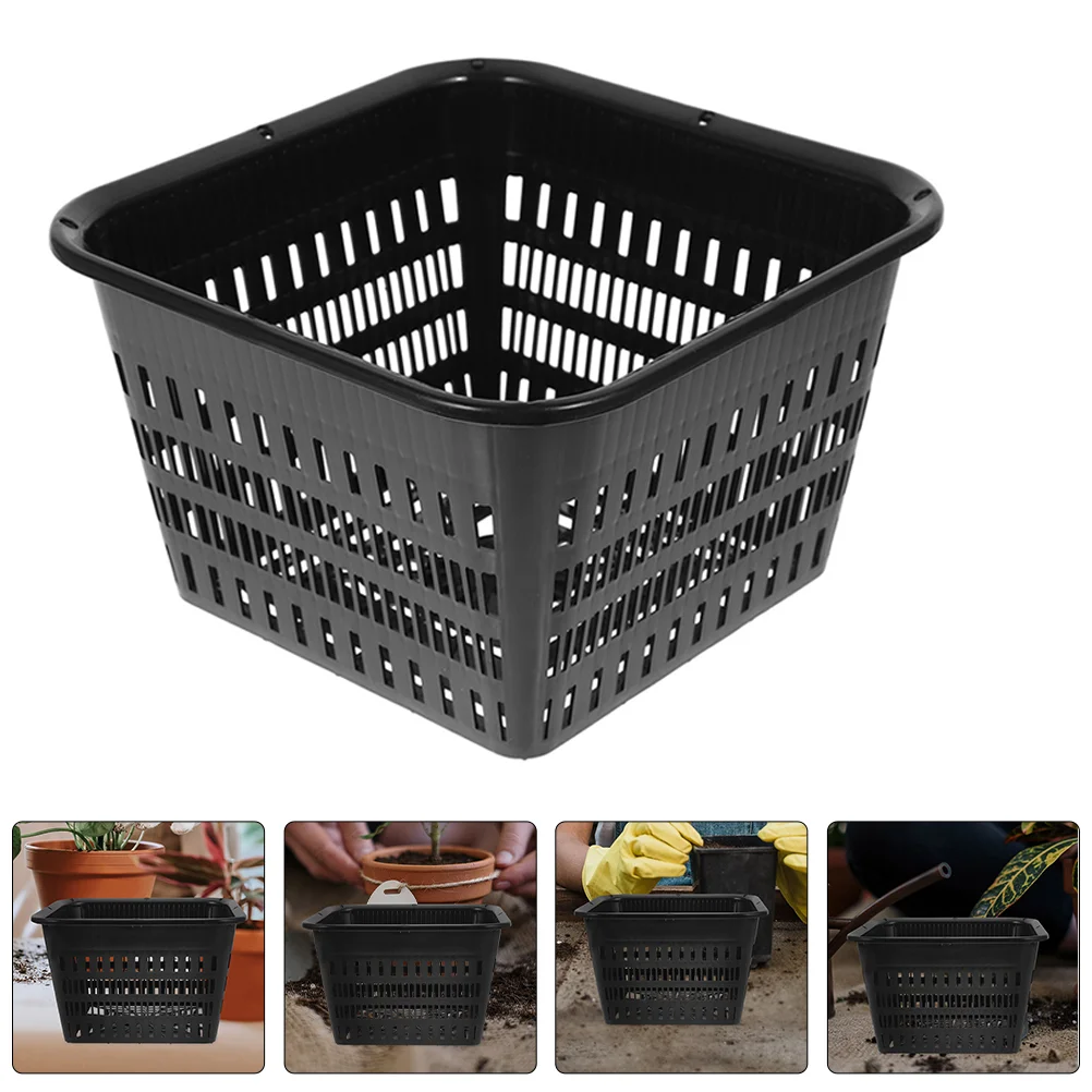 6pcs Hydroponic Planting Baskets Heavy Duty Mesh Pots Black Plastic Growing Cups Soilless Plant Network pots for hydroponics