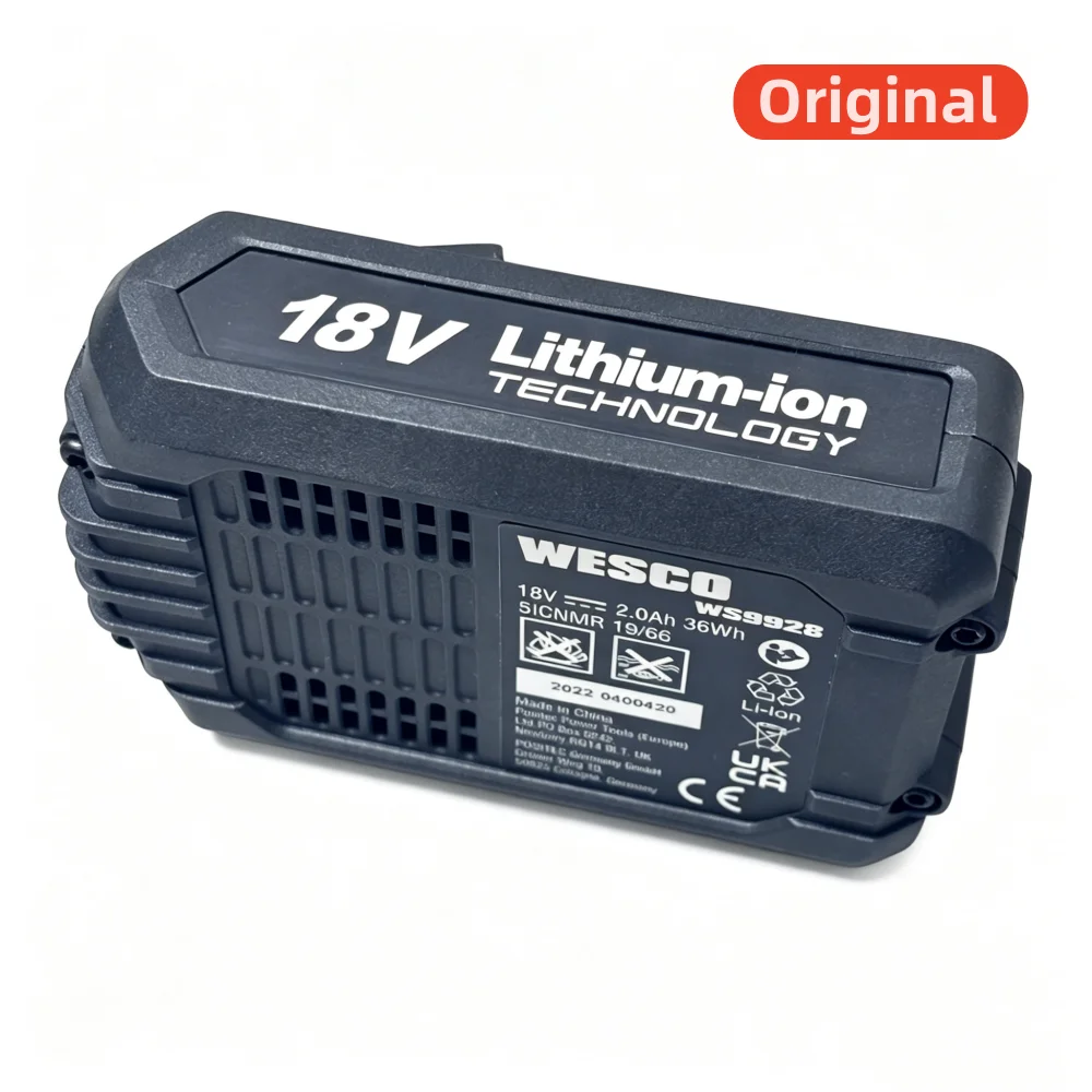 Original 2Ah für WESCO 18V 20V WS9928 WS9940 Elektrosäge Winkelschleifer Schlagbohrmaschine Elektroschrauber Elektrowerkzeug-Akku