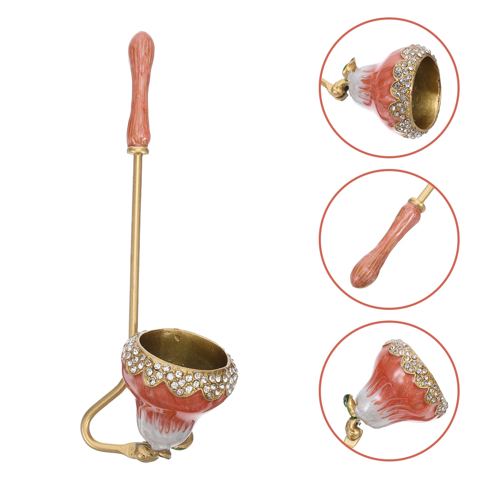 

Decorative Flower Snuffer Long Handle Rustic Wick Extinguisher Wax Tool for Home Kitchen Party Use Elegant Design