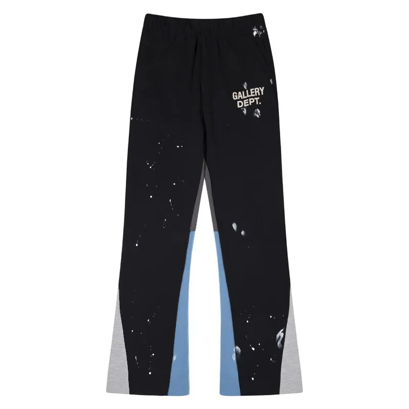 Gallery Dept Ink Splashing Hand Painted Splicing Micro Ramei High Street Cotton Terry Casual Pants