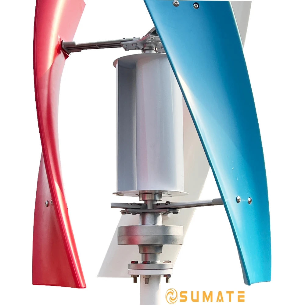 Imagem -03 - Tubina de Vento Vertical para Fazenda Doméstica Pequeno Moinho de Vento Lâminas Gerador Elétrico com Controlador Mppt 10kw 12v 24v 48v 10000w