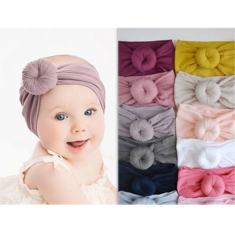 A5YC 3pcs/Set Color Nylon Headband Bow Headbands For Cute Kids Girls Hair Girls