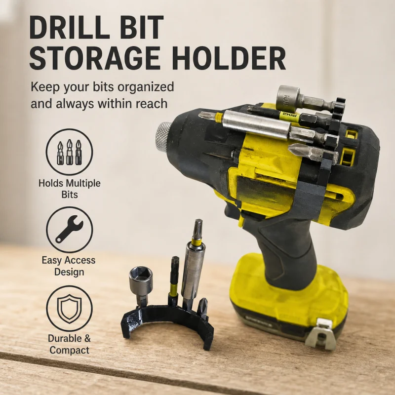 Drill Bit Holder Attachment for Cordless Impact Driver Power Tool Bit Storage Clip Workshop Hardware Rack