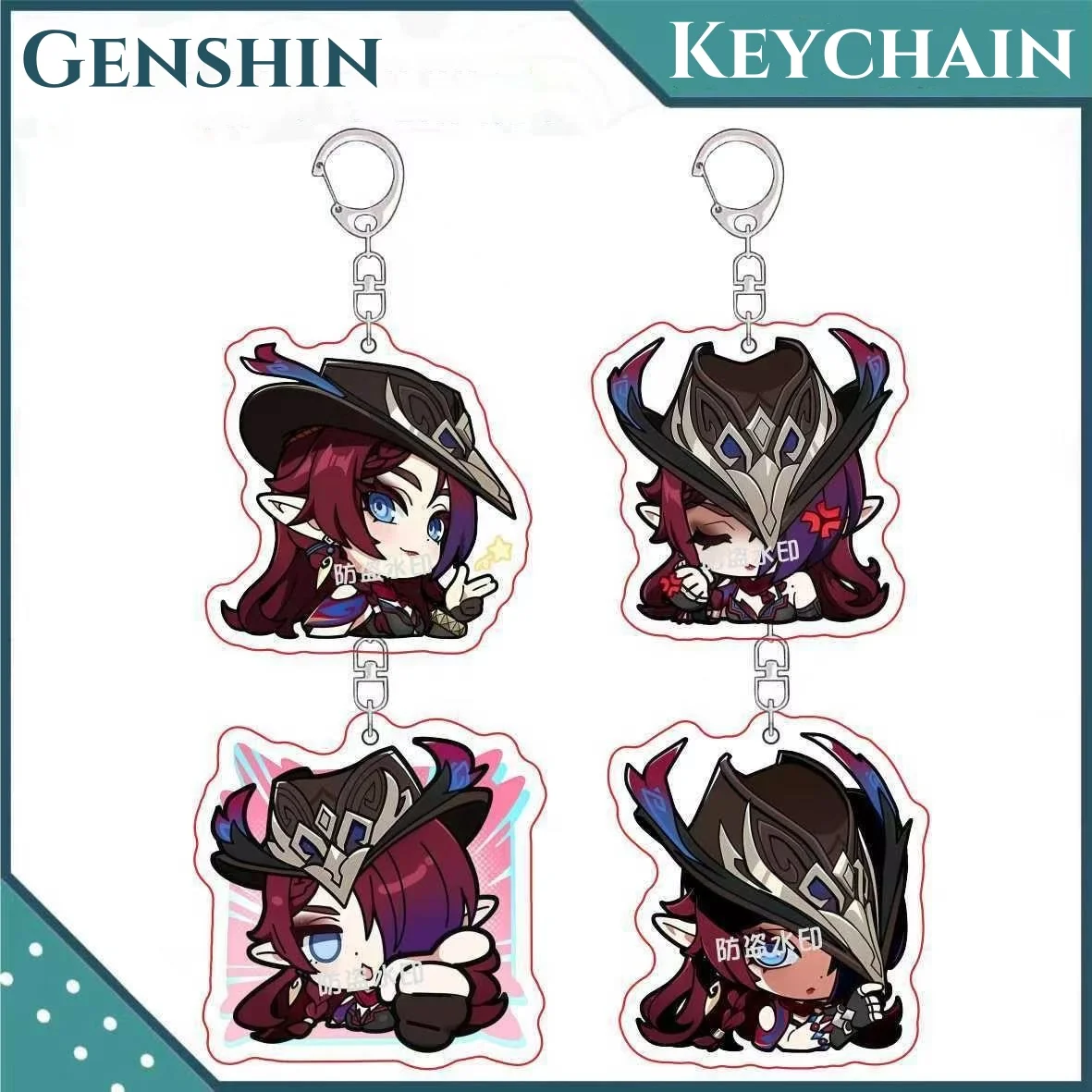 

New Genshin Game Chasca Pendant Keychain Cute Cartoon Anime Acrylic Keyring Backpack Jewelry Accessories Cosplay Badge Gift