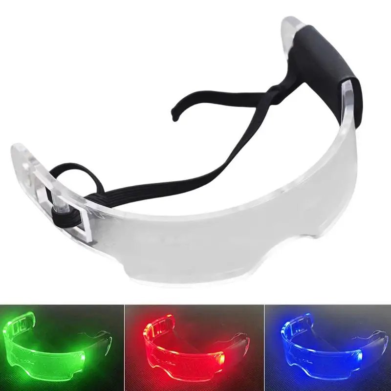 New Novelty Futuristic Mirrored Sunglasses Toy Cool Light up Clear Lens Eyewear Dolls Eyewear Cosplay Accessories