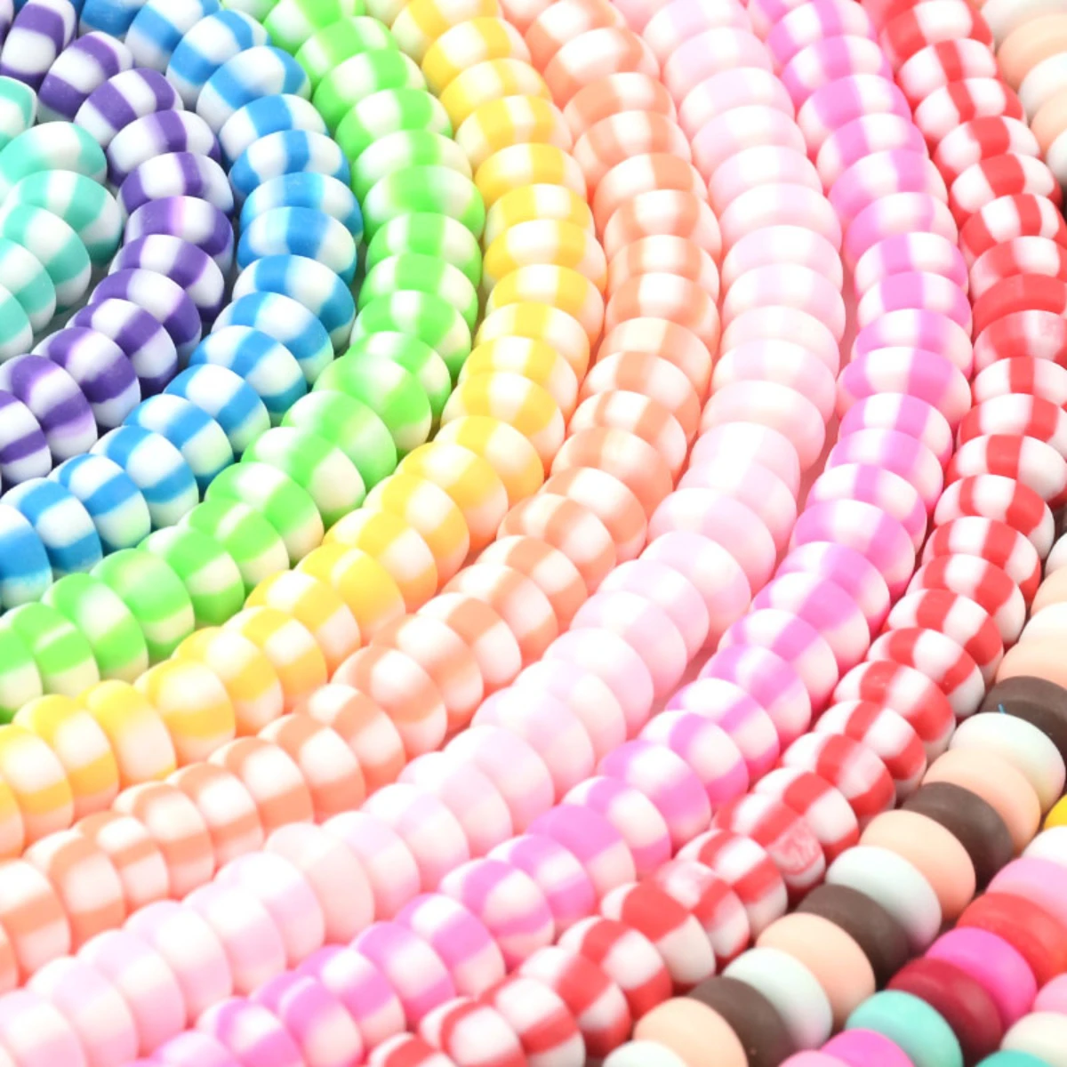 0.3x0.7cm Colorful Ellipse Clay Beads Charm Polymer Spacer Beads For Jewelry Making DIY Bracelet Necklace Accessories