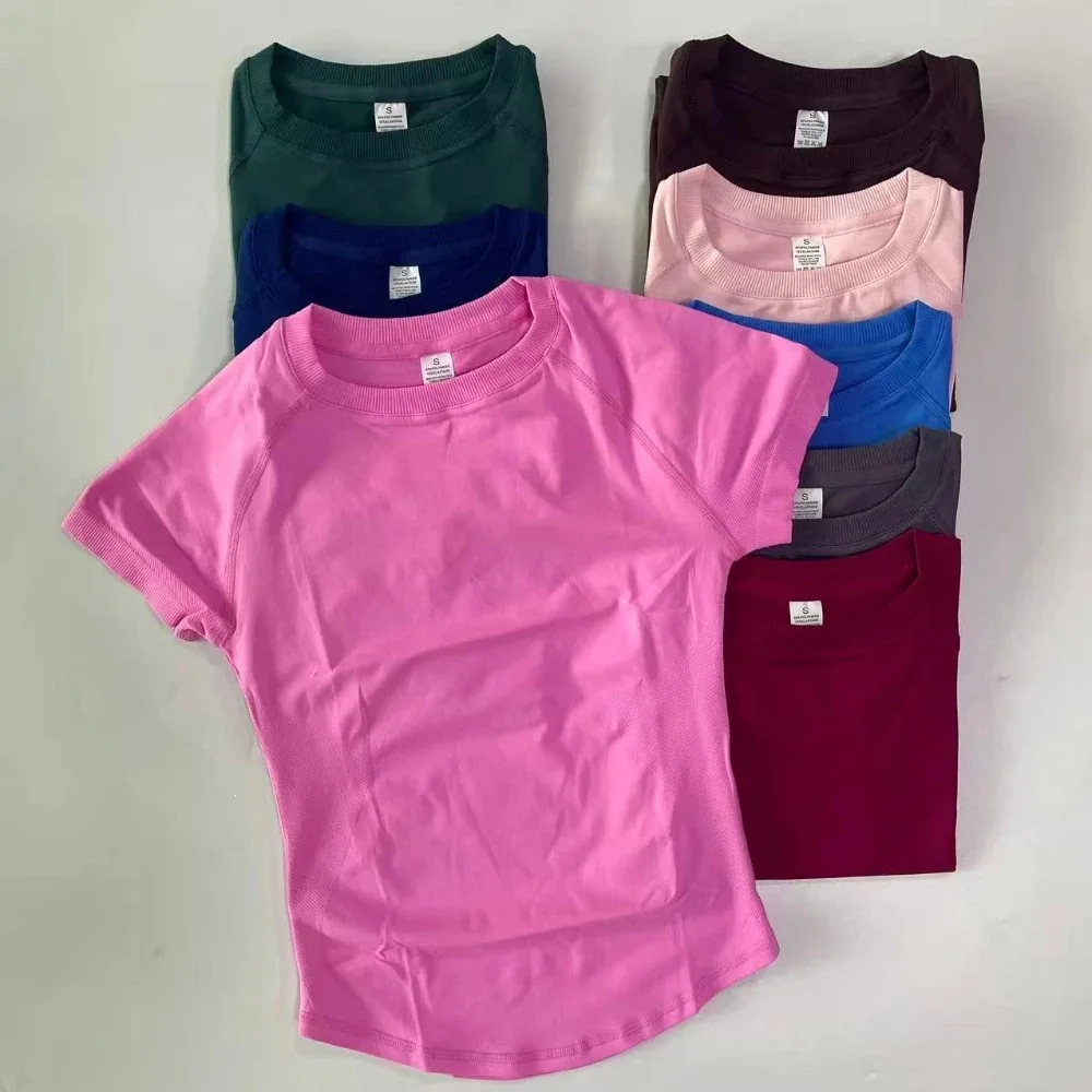 

Women Short Sleeve Sports T-Shirt Round Neck Breathable Stretchy Quick Dry Top Yoga Gym Running Fitness Activewear