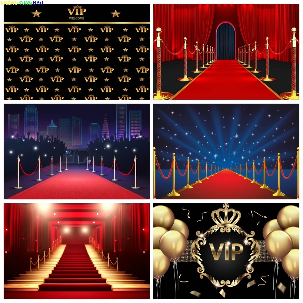 

Movie Theme VIP Red Carpet Event Backdrop Black Gold Baby Shower Graduate Birthday Party Banner Cinema Show Ceremony Background