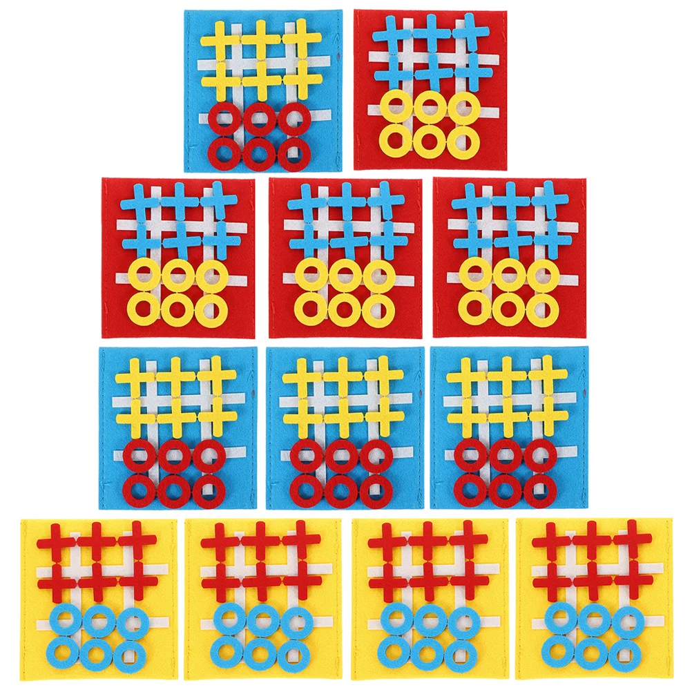 12個入り チックタックトー ボードゲーム 子供向け フェルト製 教育パズル 学習アクティビティセット 家族で遊ぶ インタラクティブプレイ パーティーギフト