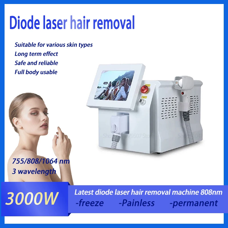 

3 wavelength laser axillary hair removal machine 808nm Nd Yag laser diode fixed-point hair removal laser machine