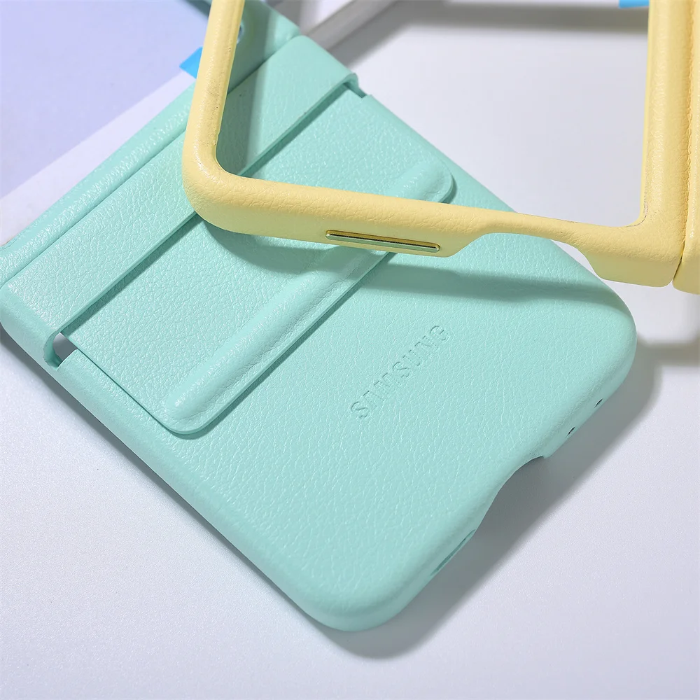 Eco-Leather Kindsuit Mobile Phone Case for Samsung Galaxy Z Flip 6 flip6 Soft Ultra-thin Back Protective Fundas SM-F741B Cover