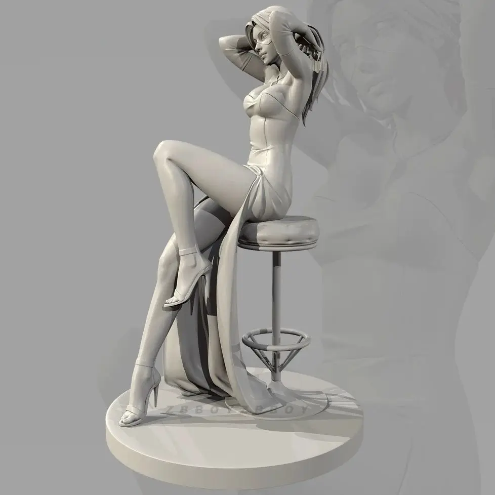 50mm 75mm 90mm 3D Printed Model of Fashion Female Statue DIY Self-assembly and Coloring Figurine Miniature Craft Gift view 4