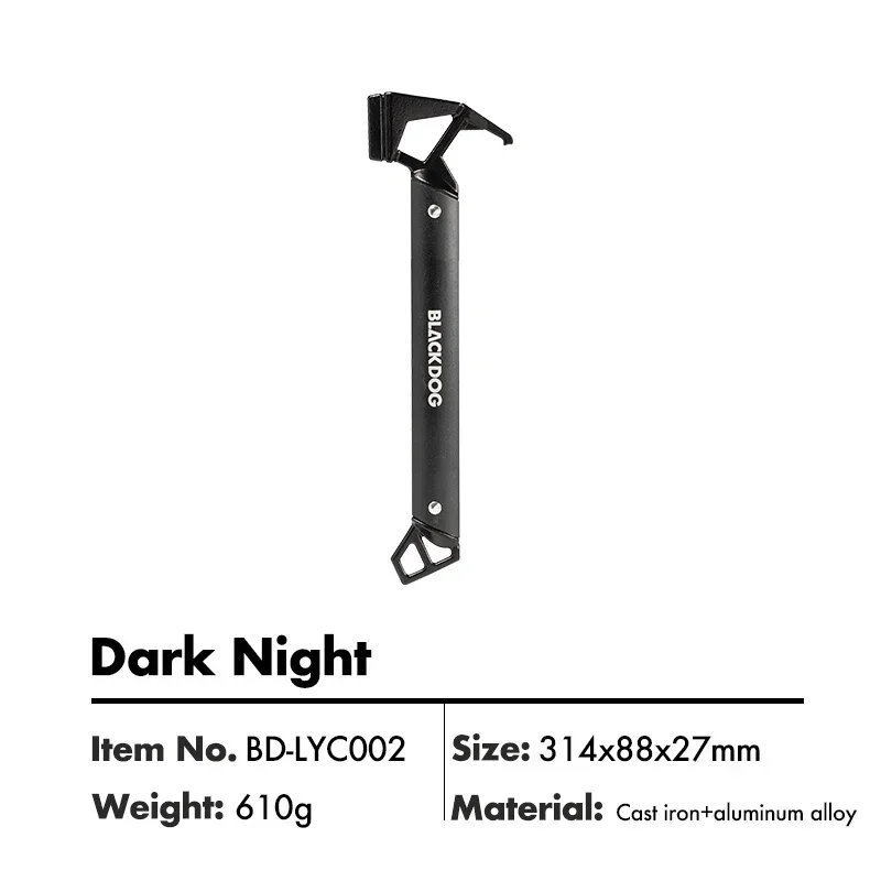 BLACKDOG Camp Hammer Survival Tool Multifunctioneel tactisch outdoor-jacht Multifunctioneel Ultralicht Benodigdheden Noodwandelen