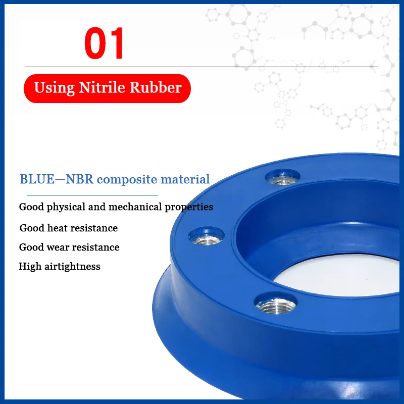 Dual-Material Detector Vacuum Suction Cup with High Suction Power Va/Sr-Dbd 100/130 Nbr-60